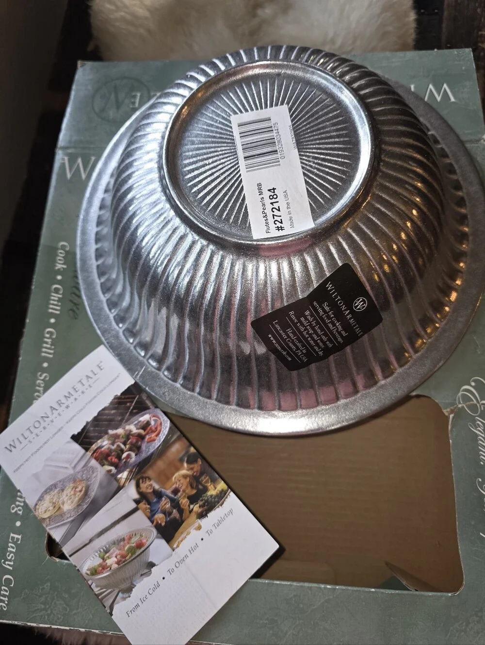 Wilton Armetale Flutes & Pearls Large Serving Bowl New in Box